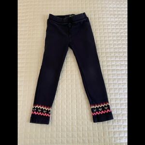Crew Cuts Cozy Leggings Navy With Fun Trim At Ankle Size 5
